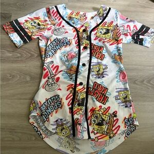 Nickelodeon Button Down Shirt with Comic Print